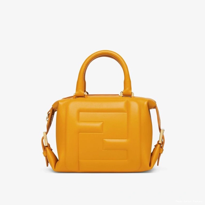 HOT Yellow Fendi Bag Nappa FF Leather Mini In Cube 0714